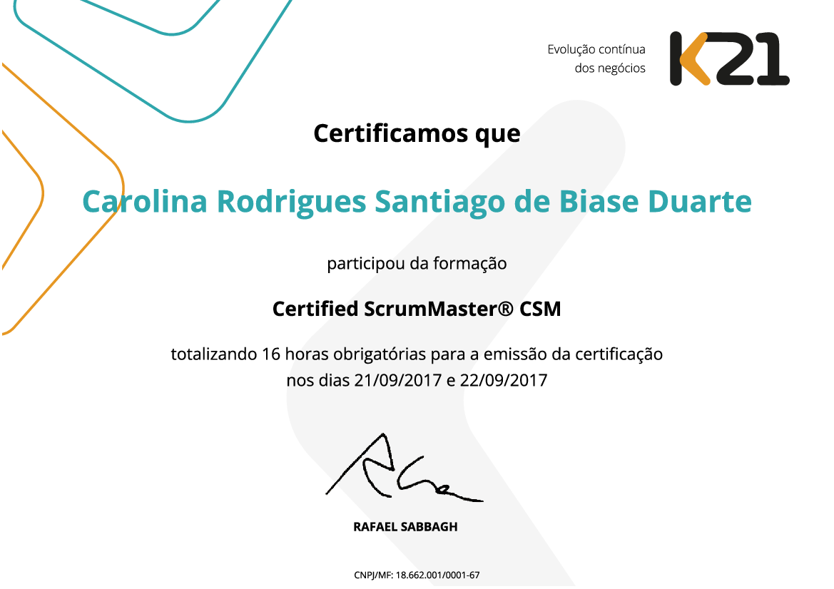 Certificado K21